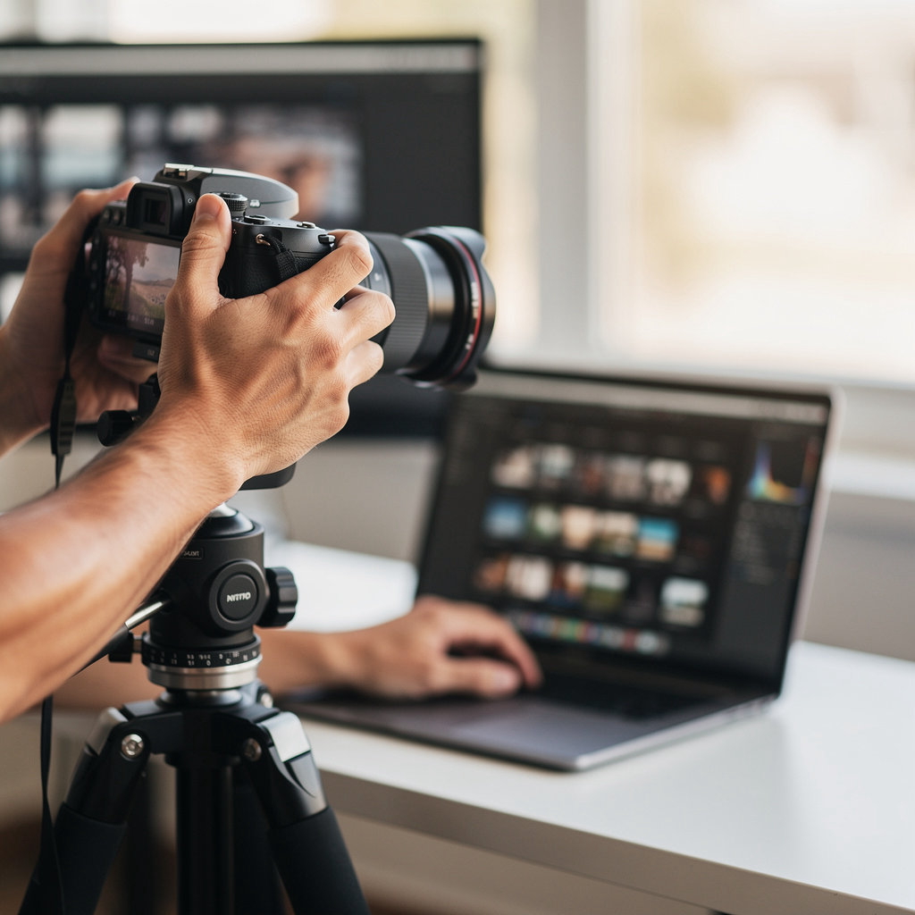 Thiwakorn Photography San Diego professional photographer capturing corporate headshots in a San Diego office setting